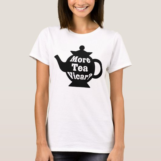 Teapot, nog meer thee Vicar? - Zwart-wit T-shirt (Voorkant)