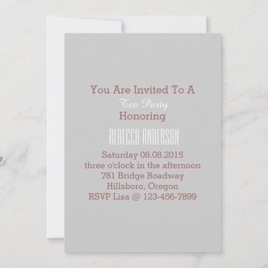 teapot paris eiffel tower tea party kaart (Achterkant)