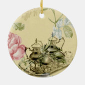 Teapot Paris Tea Party Keramisch Ornament (Achterkant)