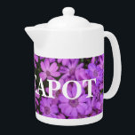 Teapot personnalisé en impression photo personnali<br><div class="desc">Théière personnalisée en impression photo personnalisée. Idée cadeau mignonne pour les amis et la famille qui aiment boire du thé. Idéal aussi pour le bureau. Y compris le couvercle. Téléchargez votre propre image. Exemple de fleur rose.</div>