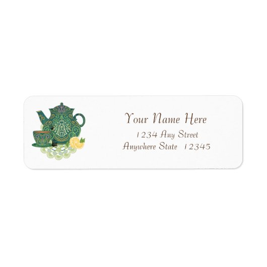 Teapot Return Address Labels (Voorkant)