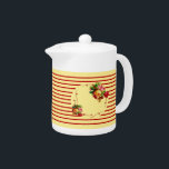 Teapot rose<br><div class="desc">Dotée de Roses et de rayures, cette théière Rose en bande est parfaite pour une cuisine ou une dinette de style Chic Shabby. Recherchez le lanceur correspondant et d'autres produits de cuisine.</div>