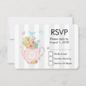 Teapot rose avec Fleurs et Papillons RSVP (Devant)
