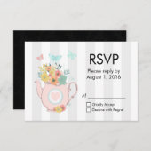 Teapot rose avec Fleurs et Papillons RSVP (Devant / Derrière)