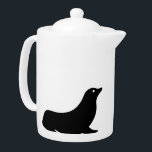 Teapot - Sceau Silhouette<br><div class="desc">Silhouette de deux sceaux noirs. Les images de chaque côté font face au bec du pot.</div>