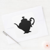Teapot Silhouette Vierkante Sticker (Envelop)