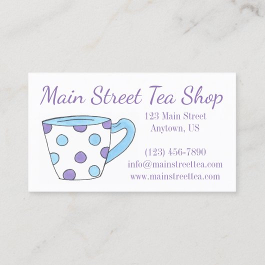 Teapot Tea Party Pot Teacup Cup Tea Time Visitekaartje (Achterkant)