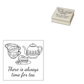 Teapot, Teacups en Cake Quote Rubberstempel (Gestempeld)