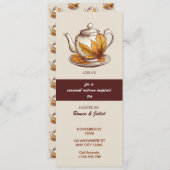 Teapot Thanksgiving Tea Party Invitation Kaart (Voorkant / Achterkant)