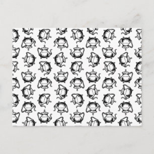  Teapots Antiek Tea Pots CUSTOM BG COLOR Briefkaart