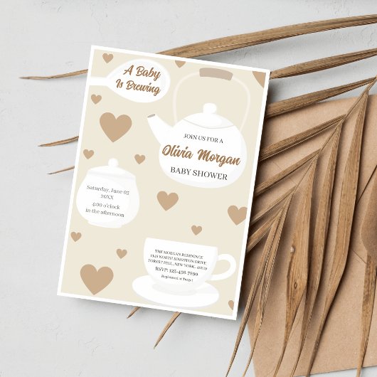 Teapots Baby shower Tea Party Invitation Card