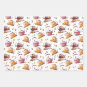 Teapots et Feuilles de thé Aquarelle (Devant 3)