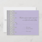 Tear Drop Lace, Lavender & Grey - Weddenschap RSVP Kaartje (Achterkant)