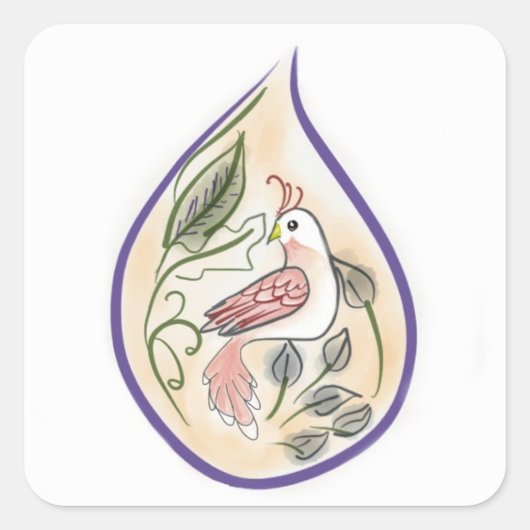 Teardrop Bird Sticker (Voorkant)