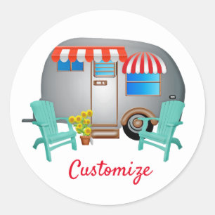 Teardrop Caravan Camper Thunder_Cove Ronde Sticker