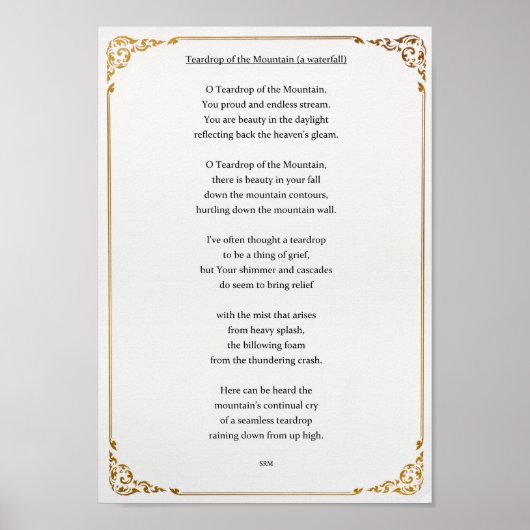 Teardrop van de Berg Poster (Voorkant)