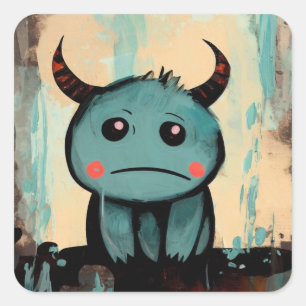 Teardrops en Horns Vierkante Sticker