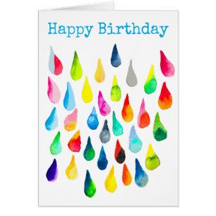 Teardrops watercolor colorful whimsical