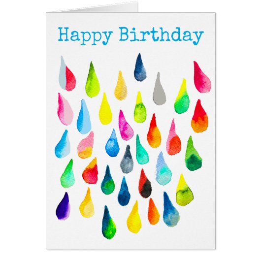 Teardrops watercolor colorful whimsical (Devant)