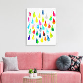 Teardruppels waterverf kleurige whimsical canvas afdruk (Insitu (Woonkamer))