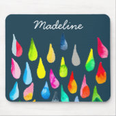 Teardruppels waterverf kleurige whimsical muismat (Voorkant)