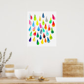 Teardruppels waterverf kleurige whimsical poster (Keuken)