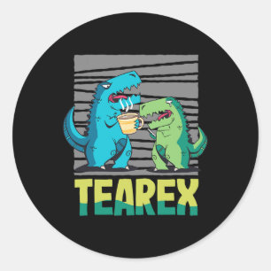 Tearex Theedrank Dinosaurus Tyrannosaurus TeaRex Ronde Sticker