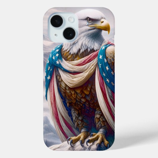 Tearful Bald Eagle Dearing Amerikaanse vlag Case-Mate iPhone Case (Achterkant)