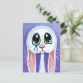 Tearful Sad Bunny Rabbit Briefkaart (Staand voorkant)