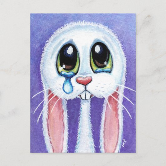 Tearful Sad Bunny Rabbit Briefkaart (Voorkant)