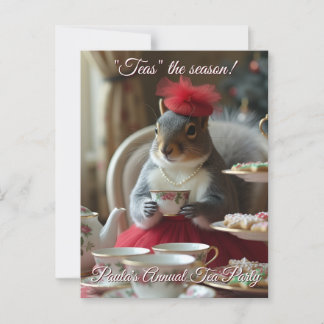 "Teas" de seizoensuitnodiging Briefkaart