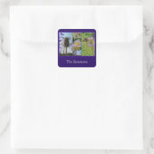 Teasel Thistle - Dipsacus fullonum Vierkante Sticker (Tas)