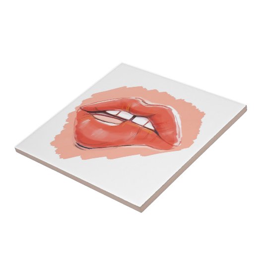 Teaser lip biting tegeltje (Zijkant)