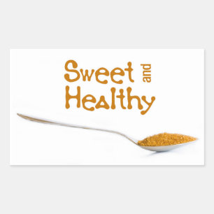 Teaspoon en bruine suiker rechthoekige sticker