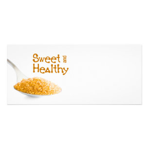 Teaspoon en bruine suiker reclamekaart