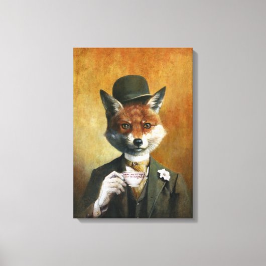 Teatime de heer Fox Canvas Print (Voorkant)
