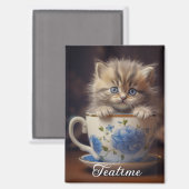 Teatime Kitten Magnet (Recto/Verso)