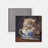 Teatime Kitten Magnet (Recto/Verso)