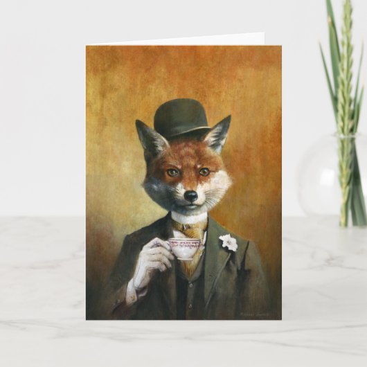 Teatime Mr Fox Groetjes kaart (Voorkant)