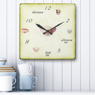 Teatime Vierkante Klok