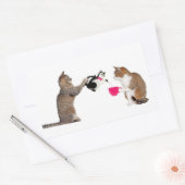 Teatime voor katten rechthoekige sticker (Envelop)