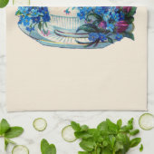 TEATOWEL:  TEACUP MET STROMEN THEEDOEK (Gevouwen)