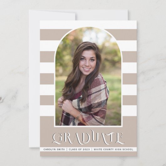 Teaupe Class of 2023 arch foto afstuderen Aankondiging (Voorkant)