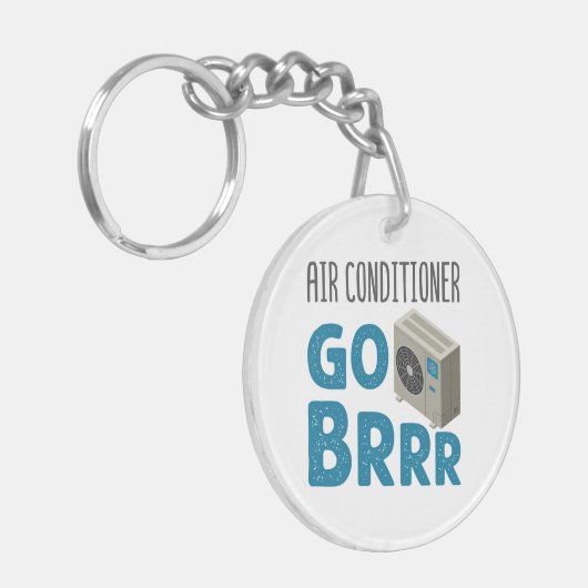 Tech Air Conditioner Go Brrr van HVAC-technicus Sleutelhanger (Voorkant Links)