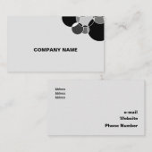 Tech Black en White Geometric Overlapping Circles Visitekaartje (Voorkant / Achterkant)