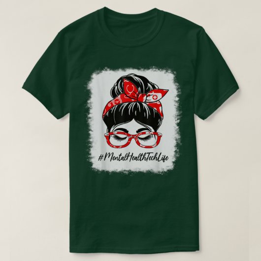 Tech Bleaching Messy Bun Appreciation T-shirt (Design voorkant)