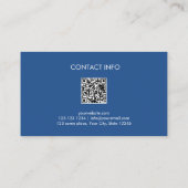 Tech Blue | Minimalistische moderne tech QR-code Visitekaartje (Achterkant)