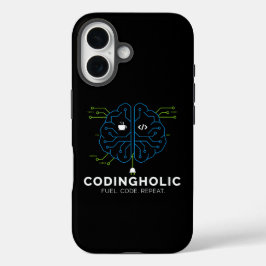 Tech Brain Coding For Programmers & Coders iPhone 16 Hoesje