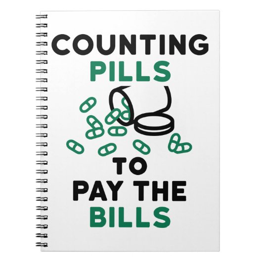 Tech Counting Pills to Pay the Bills Notitieboek (Voorkant)