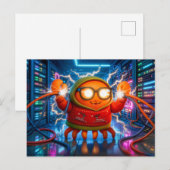 Tech Crab Facing Short Circuit In Serverroom Briefkaart (Voorkant / Achterkant)